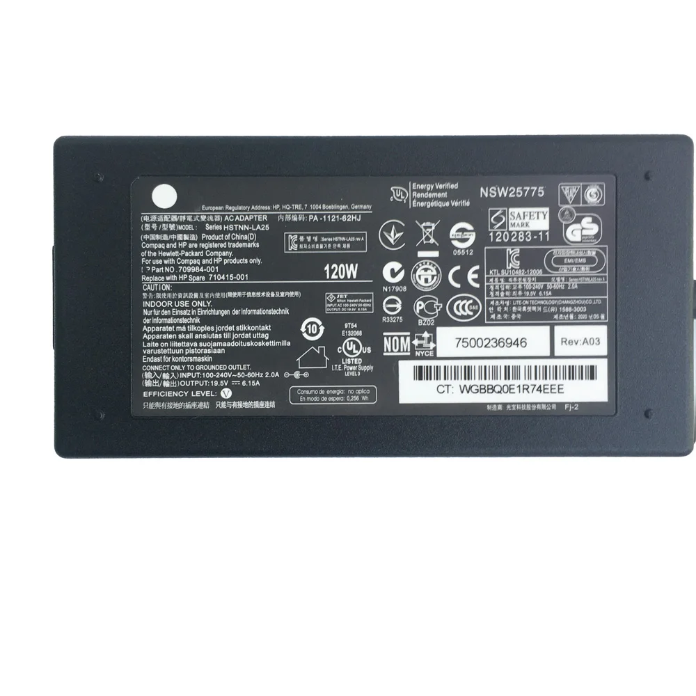 Оригинальный Тонкий адаптер переменного тока для HP 19 5 в 120 А 645156 Вт Зарядное