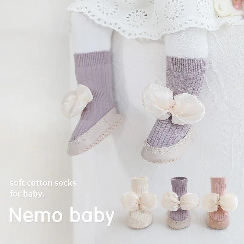 

2023 Spring Baby Socks Cotton Floor Socks For Kids Anti-slip Shoes Girls Princess Socks Soft Sole First Walker Boys Slipper