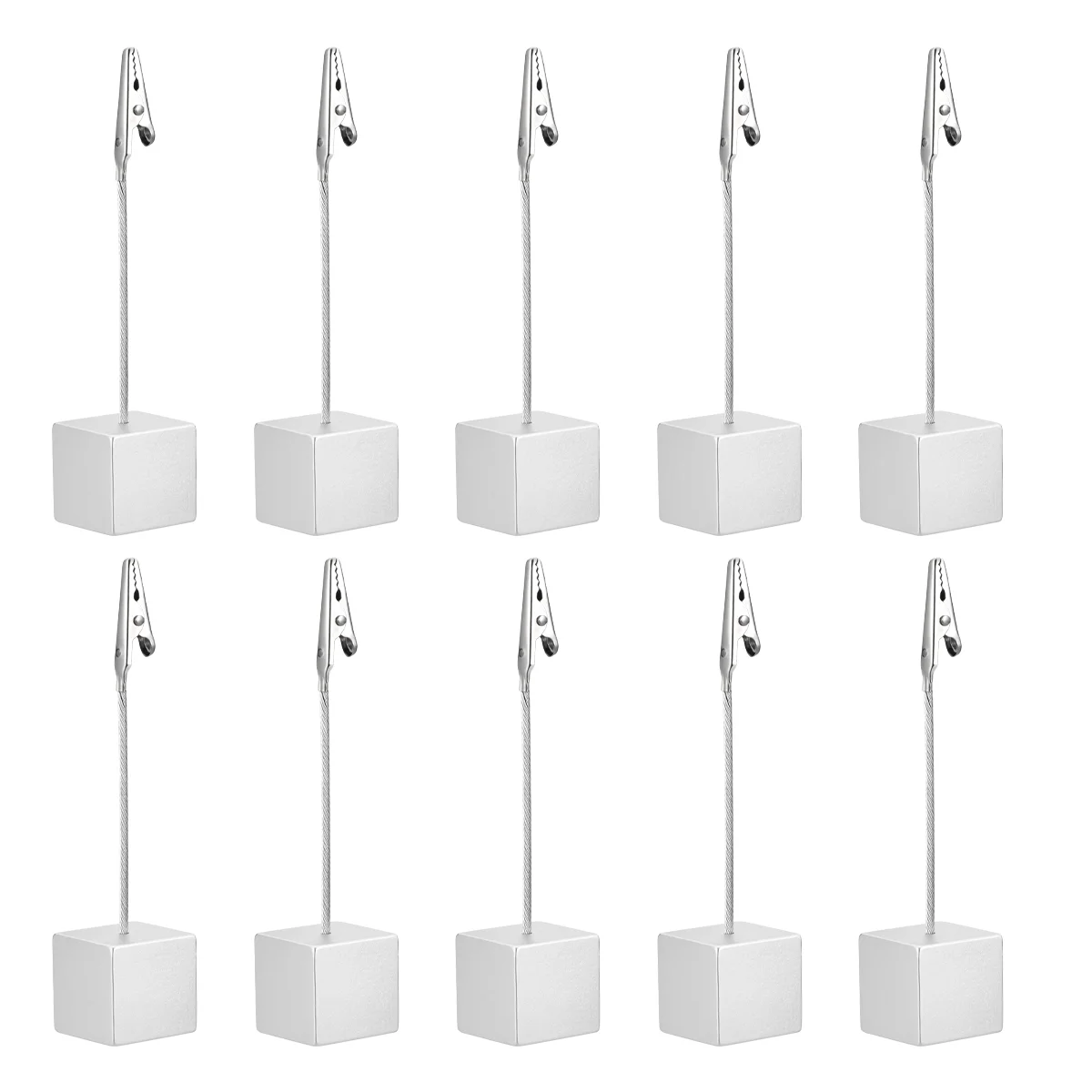 Tinksky 10pcs Cube Base Memo Photo Holder Paper Note Clip (Silver) holder clip
