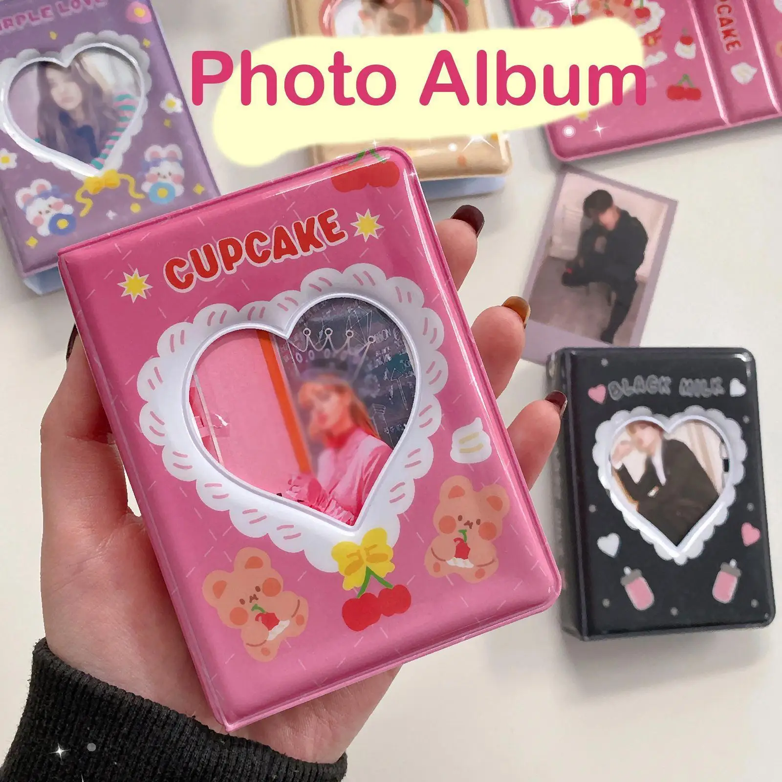

Mini Photo Album Heart Transparent Photocard Holder Storage Album Book Album Mini Card Collect Name J7s5