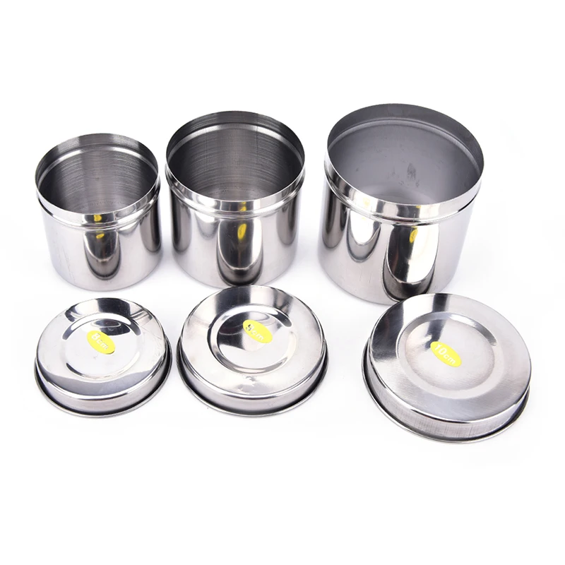 

8/9/10cm Medical Stainless Cotton Disinfection Tattoo Container Tank Alcohol Iodine Gauze Canister Medicine Cylinder Box