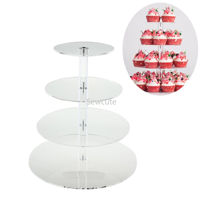 

3 4 5 6 7 Tier Cake Holder Round Acrylic Cupcake Cake Stand Assemble Disassemble Home Birthday Tools Party Stand Decoration Gift