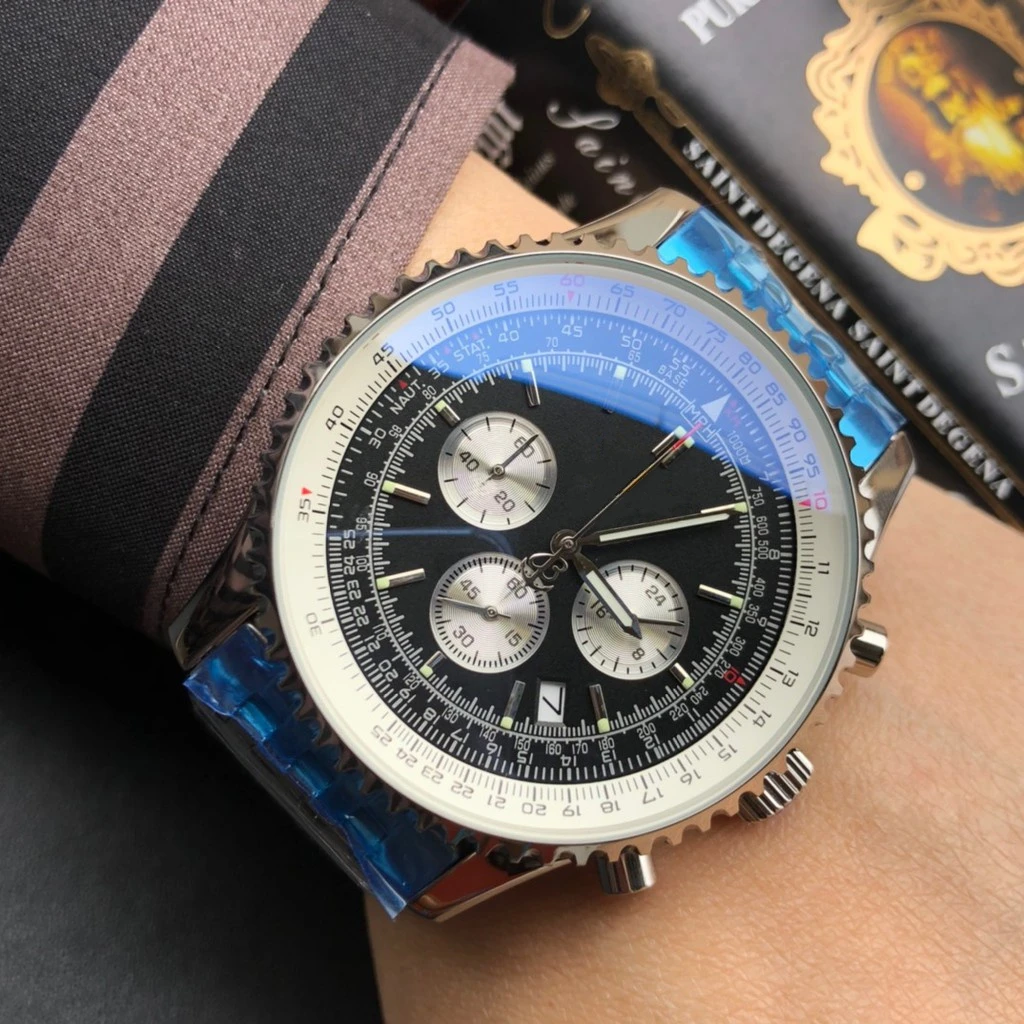 

mens avenger quartz chronograph watch black white blue dial