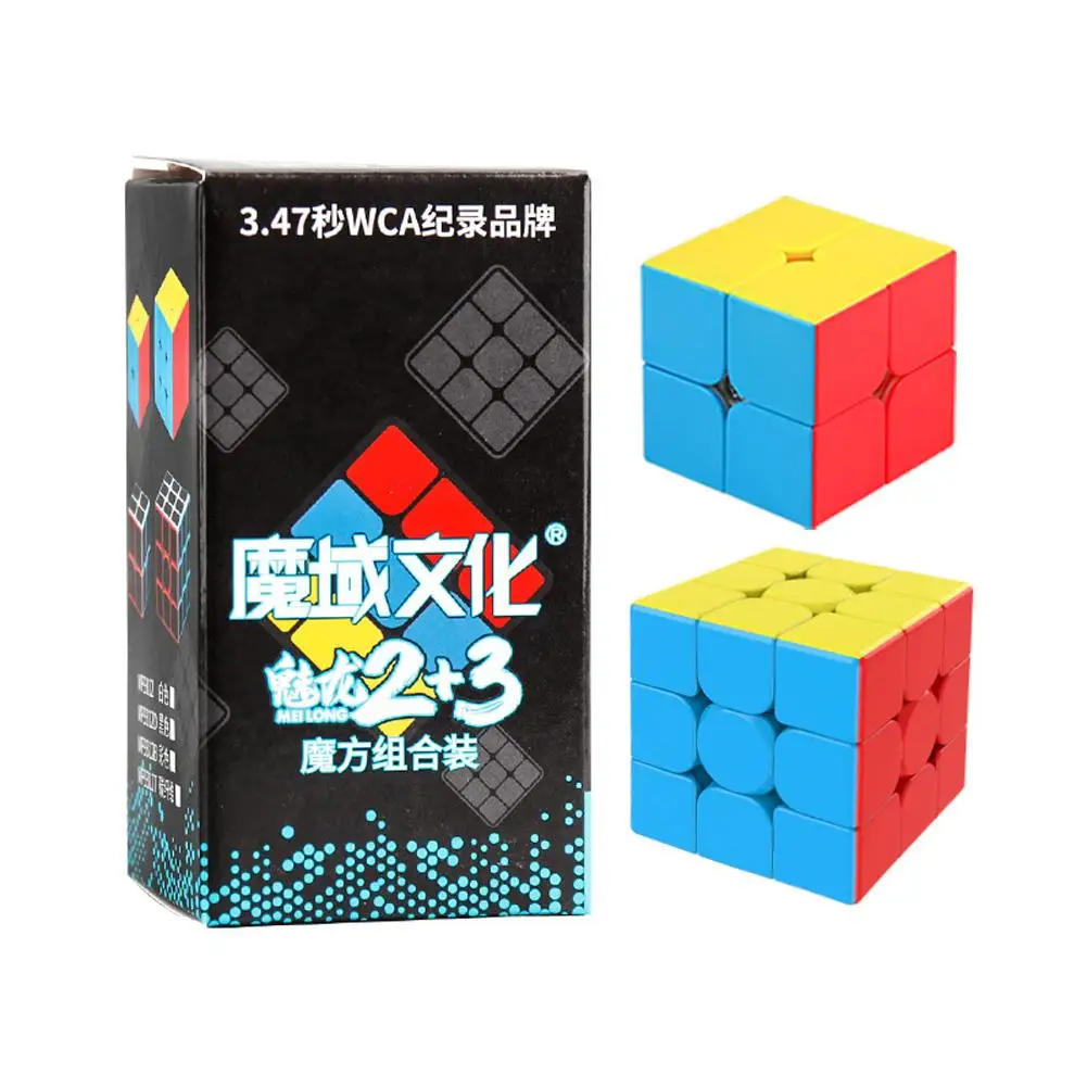 

Moyu Culture Magic Cube Stickerless Meilong 2x2 3x3 Magic Cube Set