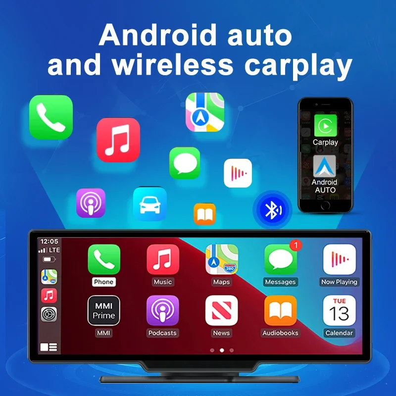 

10.26 Inch Car DVR K700 Carplay Auto 4G GPS Navigation Dashboard 1080P FHD Dual Lens Android 10 Rearview Mirror Recorder Dashcam