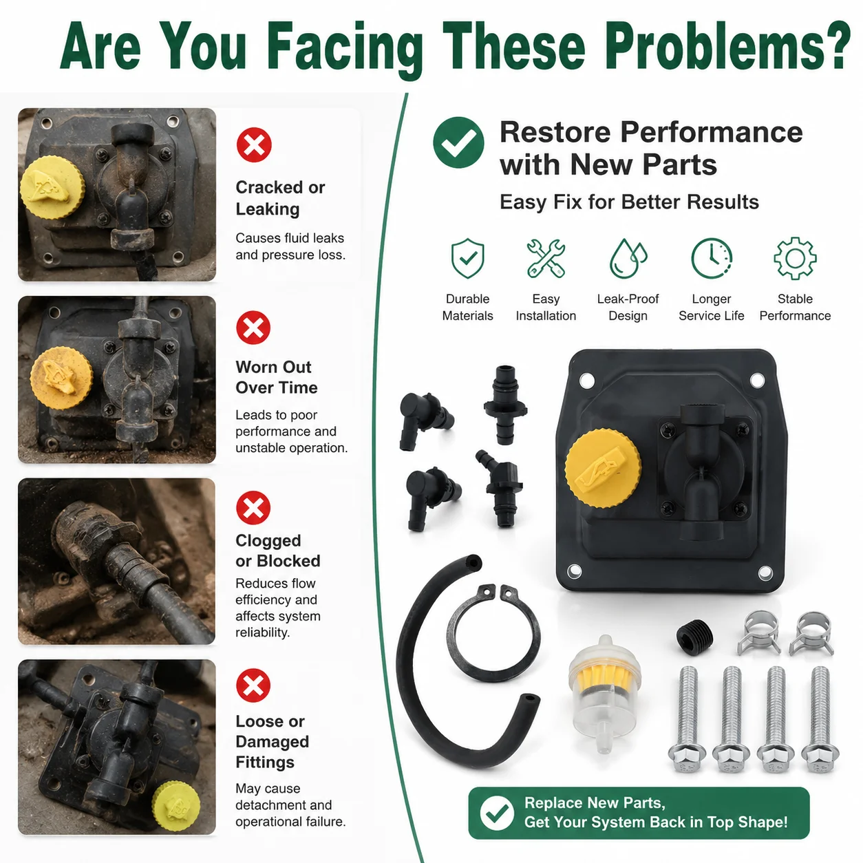 Комплект топливного насоса для Kohler CH18 CH19 CH20 CH24 CH25 CH21 CH22 CH23 CH640 CH670 CH680 CH682 CH730 CH740 CH742 CH752 CH750 ECH630 (art.: 3920dbbd773ee) - 3920dbbd773ee