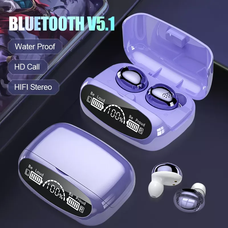 

2022 NEW Bluetooth Headphone V5.1 Wireless TWS Earphone Touch Control Earbuds HD Call Headset Stereo Noise Reduction Bass 3500mA