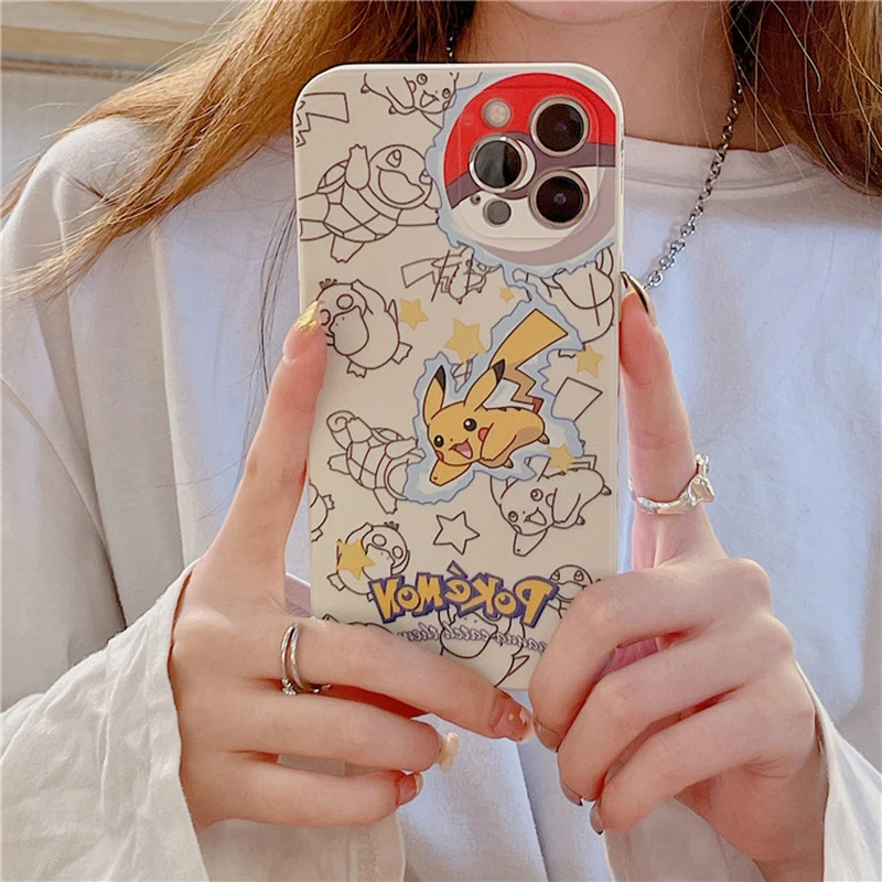 

Pokemon Pikachu Jenny turtle Case For iPhone 12 13 Pro Max Mini 11 Pro Max X XR XS MAX SE2020 8 7 6 6S Plus Silicone Phone Cover