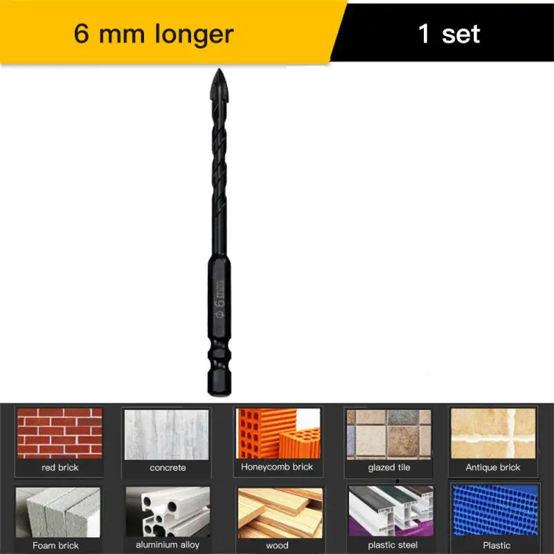 

Универсальные сверла для кирпичной кладки, алюминиевые брикеты, стены из пластика и дерева, керамическая плитка, сверло для бетона, для дома, 6 мм