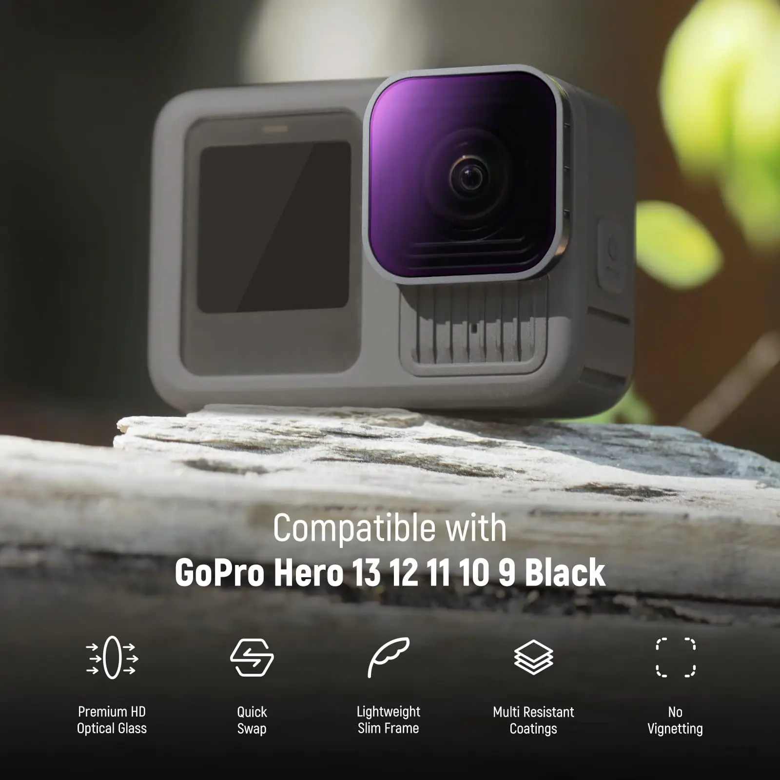 Фото Фильтр NEEWER CPL ND для GoPro Hero 13 12 11 10 9 HD, мультиварный тонкий круглый поляризатор нейтральной плотности, фильтры для экшн-камеры №2