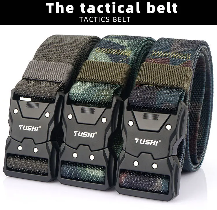 Men's Tactical Belt Army Outdoor Hunting Tactical Military Canvas Multi Function Combat Survival High Quality Marine Corps Nylon