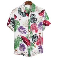 2022 summer fashion mens hawaiian shirt printed short sleeve european size hawaiian flower beach flower pattern vacation shirt