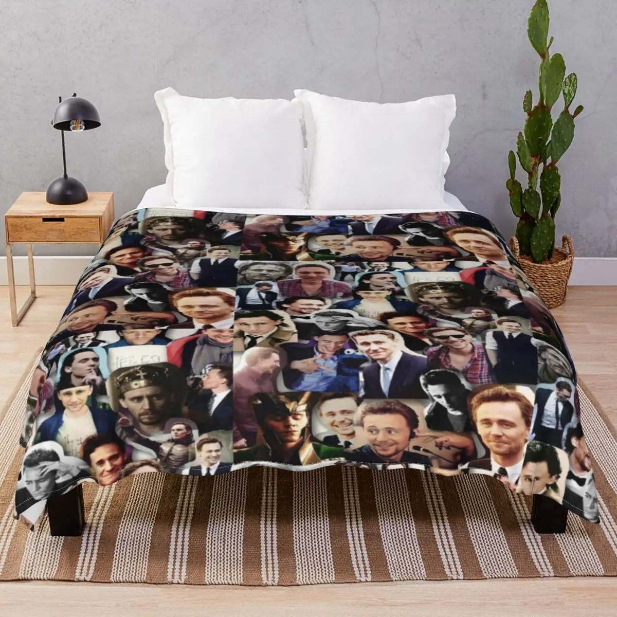 

Tom Hiddleston Collage Blanket Flannel Summer Super Soft Throw Blankets for Bedding Home Couch Travel Cinema