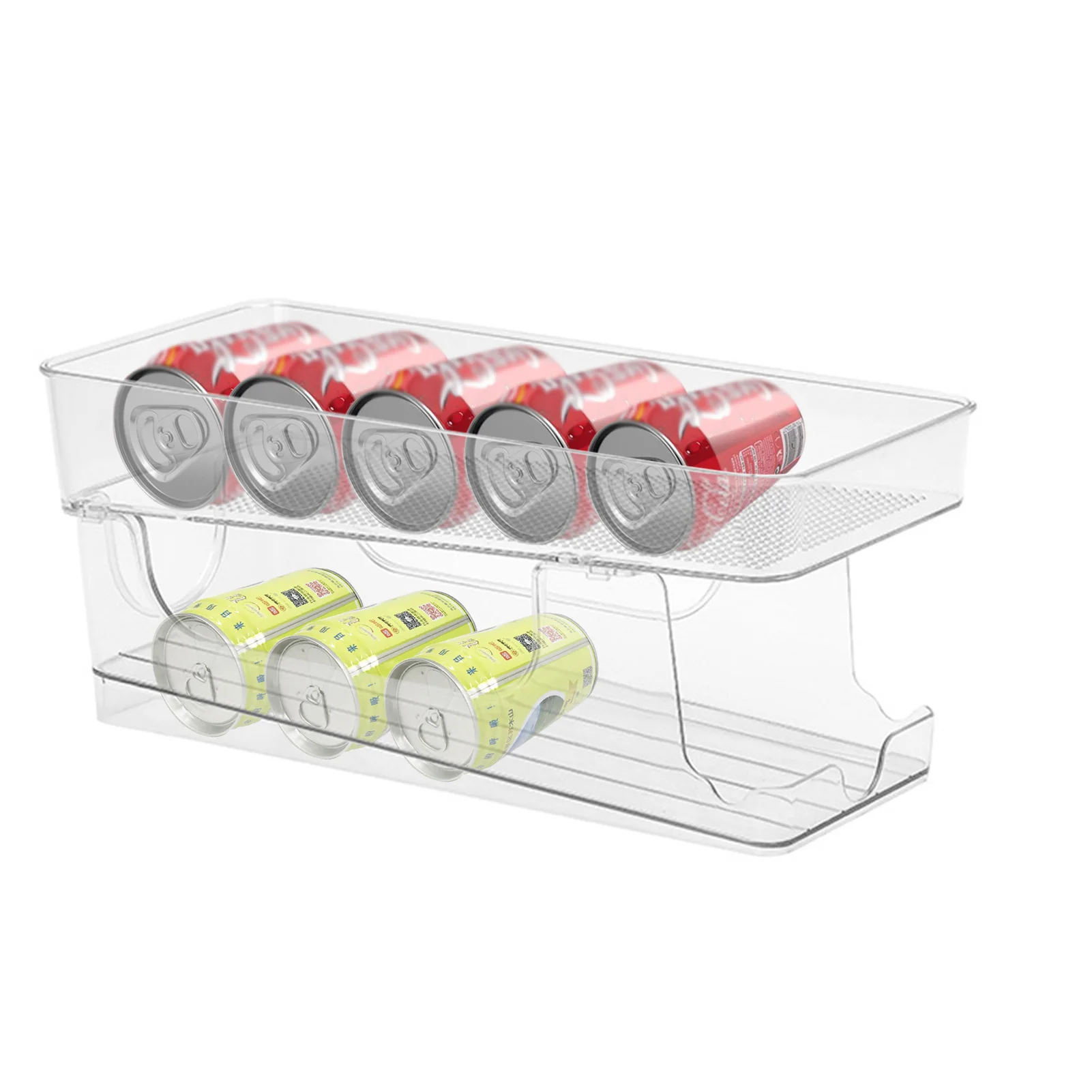 

Fridge Can Organizer Stackable Refrigerator Organizer Bins Double Layer Can Dispenser For Beer Soda Stackable Cans Holder