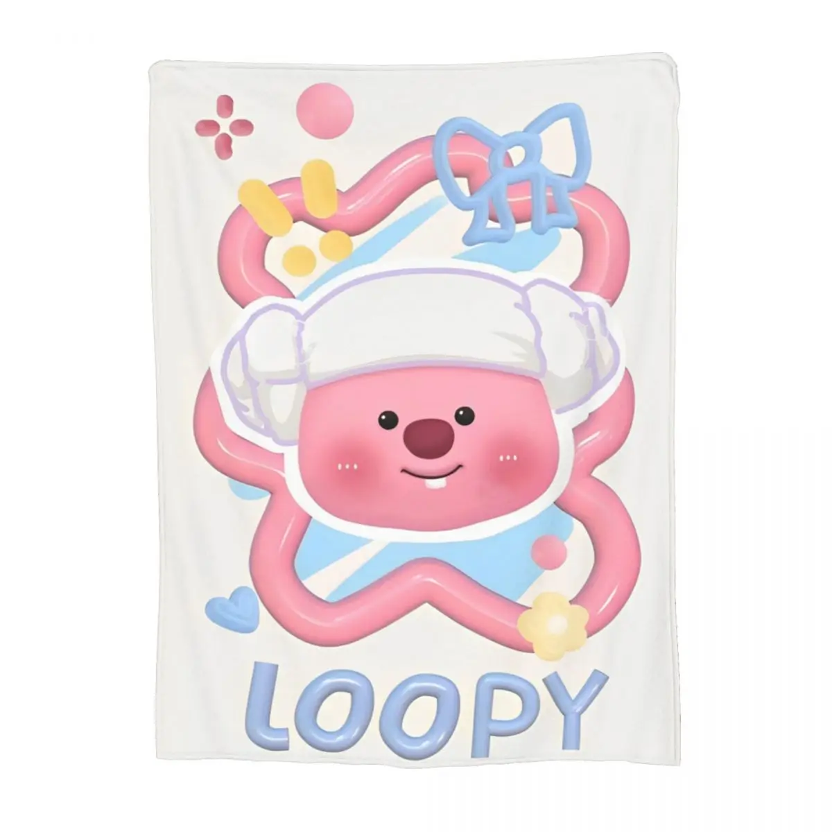 Симпатичные фланелевые одеяла Loopy Pororo Pink Beaver Забавное одеяло для домашнего