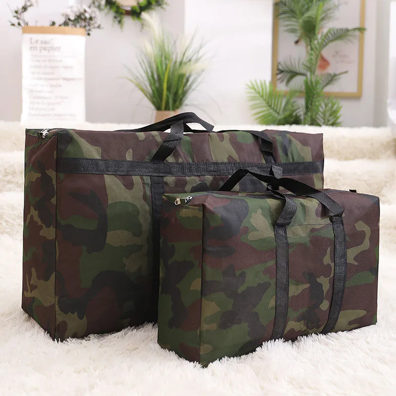 Camouflage Thickened Waterproof Oxford Cloth Move Packing Bag Large Capacity Quilt Storage Bag Travel Tote Carrying Camping Bag