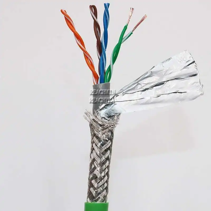 

8-core 24awg High Flexible Industrial Ethernet Robot Towline Network Cable Super Five Double Shielded SFTP 5E Pure Copper Comput