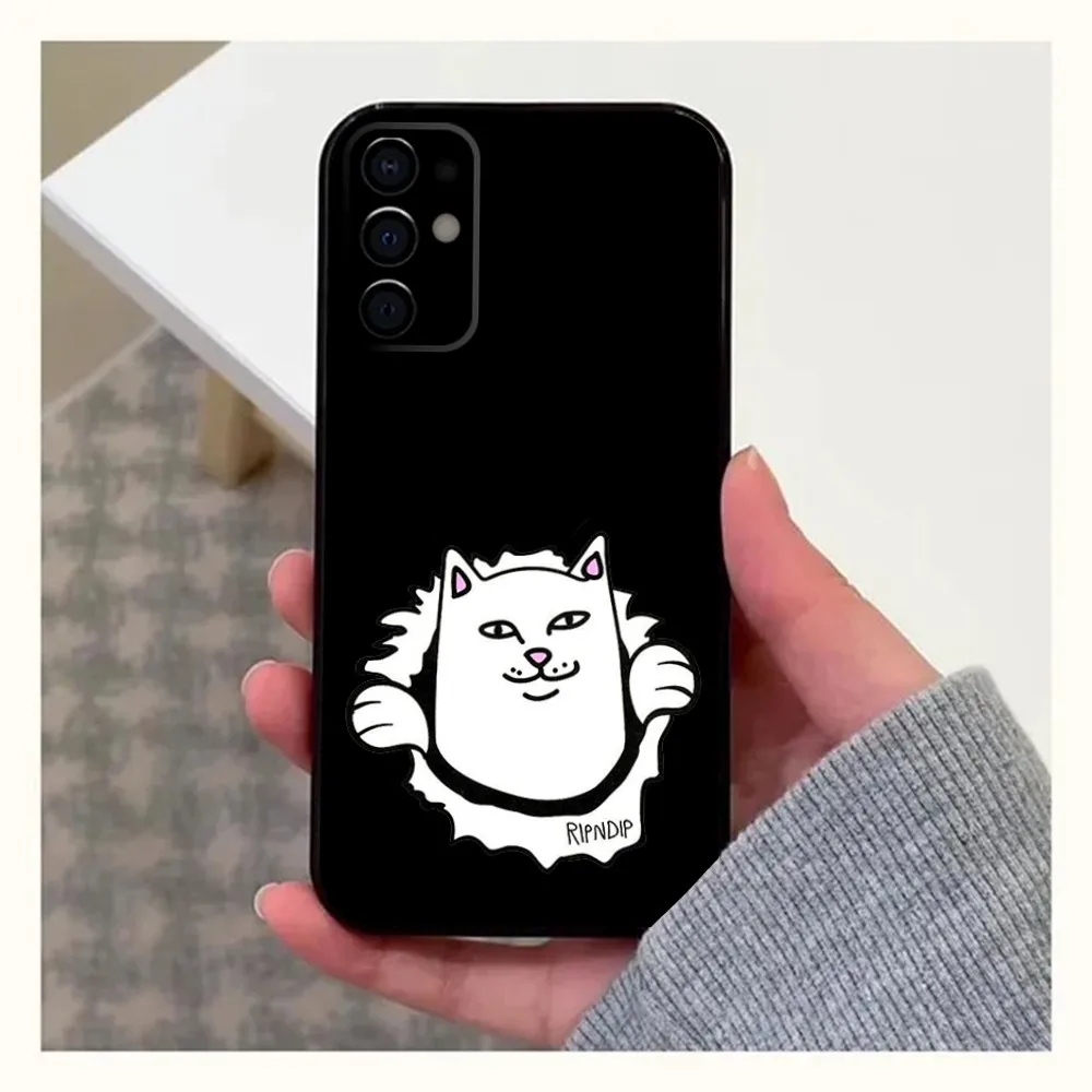 Чехол для телефона Funny R-RipndipS CAT Samsung S25 S24 S21 S22 S23 S30 Ultra S20 Plus Fe Lite Note 10 9 5G черный мягкий