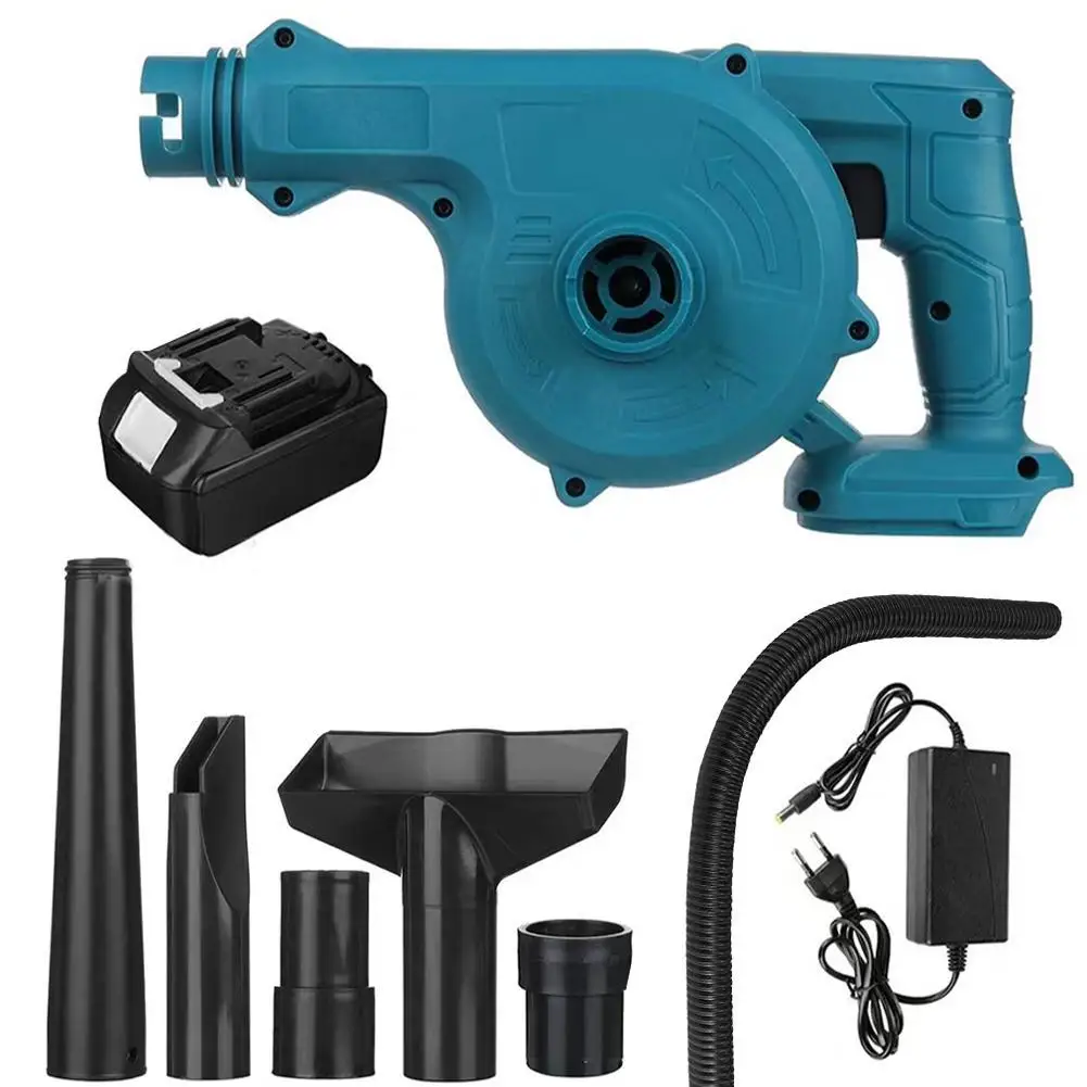 

2 в 1 Беспроводная электрическая воздуходувка, вакуумная воздуходувка, воздуходувка для выдувания и всасывания пыли, пылесборник для батаре...