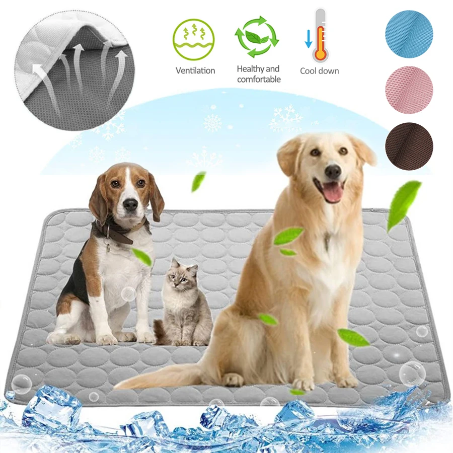 

Моющийся охлаждающий коврик для собак, летняя охлаждающая подкладка для собак и кошек, подстилка для сна из вискозы, дышащая подстилка для с...