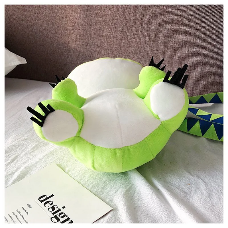 Cartoon Frog Simple Crossbody Bag Plush Cute Women's Diagonal Handbags Casual Satchel Girls Shoulder Pouch For School Student