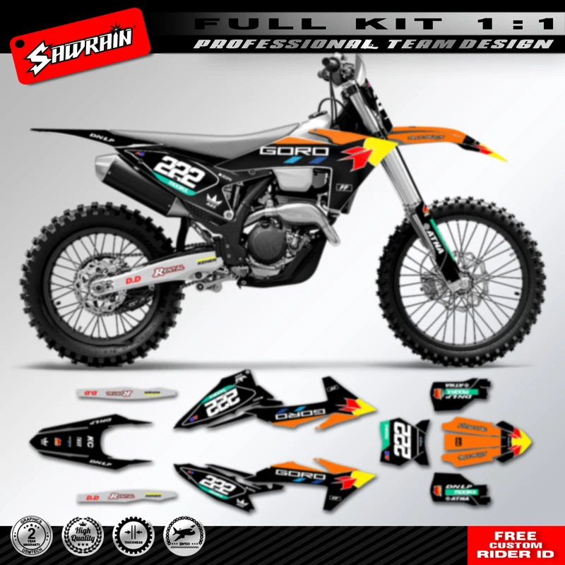 Фото Комплект наклеек для велосипеда Sawrain для KTM EXC XCW 150 200 250 300 350 400 450 500 2024 2025 2026 SX SXF 2023 2024 2025 №3