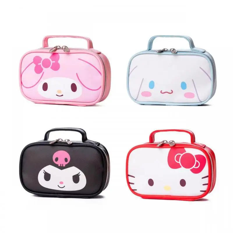

Cartoon Kawaii Storage Bag Female My Melody Kuromi Mini Waterproof Travel Tote Bag Student Stationery Storage Wash Cosmetic Bags