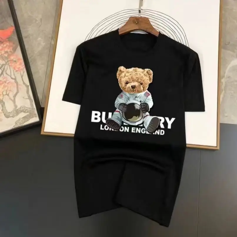 

2023 Summer Funny Bear Harajuku Luxury Brand Tshirt For Men T-shirt Short Sleeve Tees Men's Clothes Comfortable Daily Male Tops
