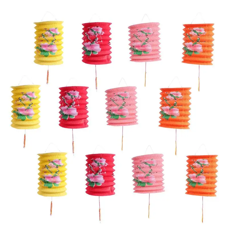 

12pcs Prosperity Chinese New Year Paper Lanterns Chinese Hanging Lanterns