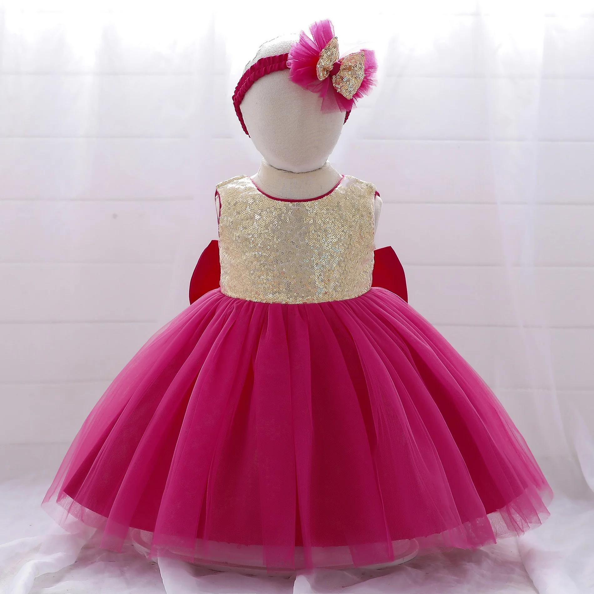 

Girls Party Dresses 4 Colors 70cm-120cm Wedding Dress Birthday Costume Children Baby Ball Gown Vestidos Photograph Clothing