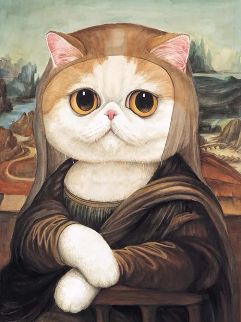 

Набор для алмазной вышивки «Стразы», картина с мультяшным котом, полноразмерная 5D Вышивка крестиком, украшение для дома