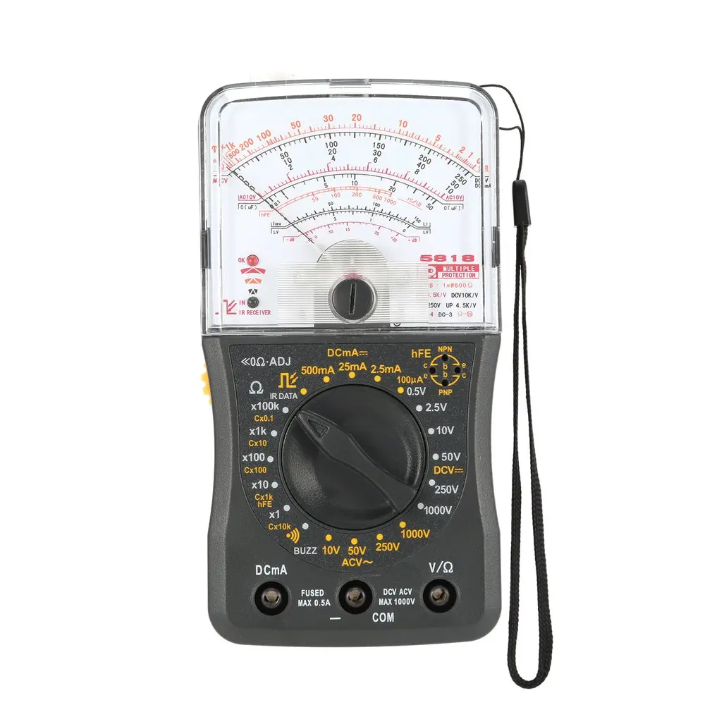

NEW Mini Handheld Analog Multimeter AC/DC Voltmeter Ammeter Resistance Continuity Capacitance Fuse Diodes Tester
