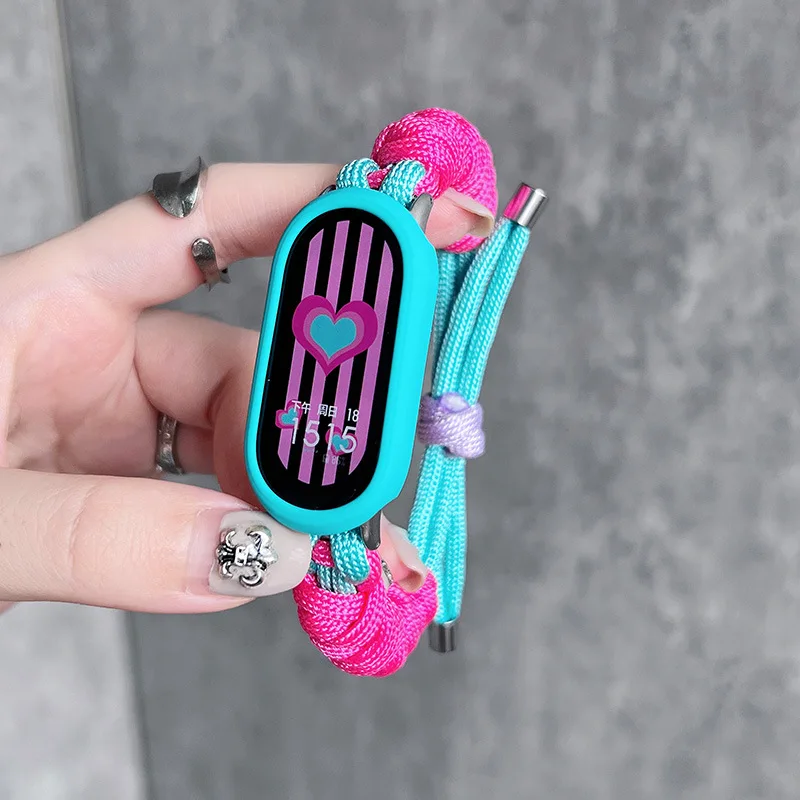 

Nylon Wirstband For Mi band 8 Correa Strap Silicone Sport Watchband For Xiaomi Smart band 8 Woman Bracelet Double color Belt