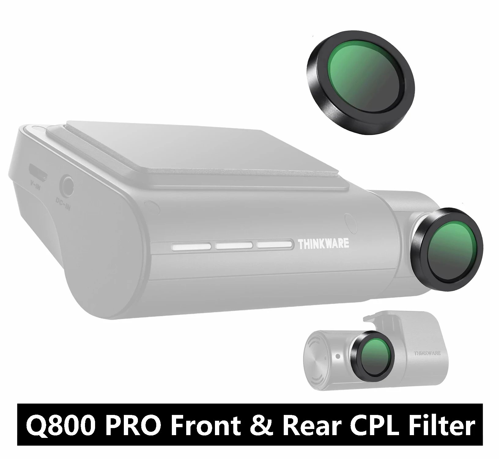 Фото Для THINKWARE Q800 pro / Для THINKWARE Q850: защитный фильтр CPL от пыли и бликов для задней камеры THINKWARE Q800. №1