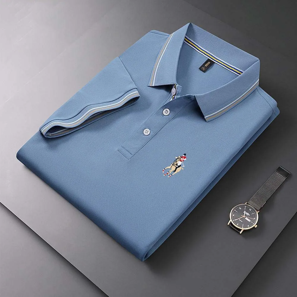 New Embroidered Polo Shirt Men's Summer Leisure Business Polo Collar Short Sleeve T-shirt Golf Sports Polo Shirt Top
