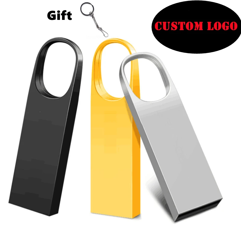 Usb флеш-накопитель 10 шт./лот с бесплатным логотипом, металлический накопитель 2,0, водонепроницаемый флеш-накопитель, карта памяти 64 ГБ, 32 ГБ, 16 ГБ, флэш-накопители 8 ГБ, 4 Гб