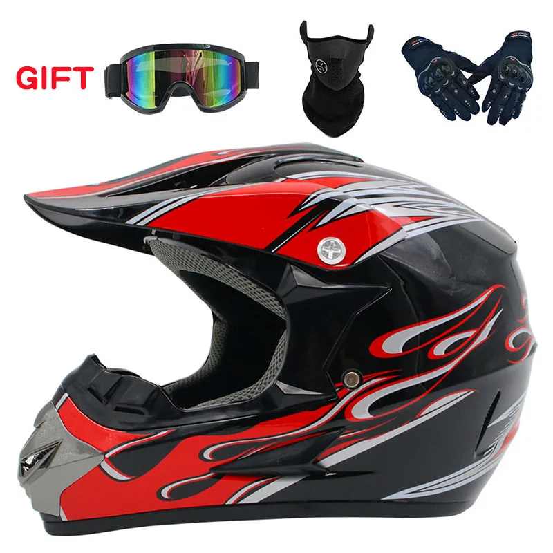 

The knight Motorcycle Racing Helmet Off Road Downhill Mountain Helmet Moto Free Send Goggles Mask Gloves For Four seasons Men