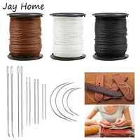 heavy duty upholstery thread and needles kit 3 colors extra strong nylon thread 2 set hand needles diy leather repair kit