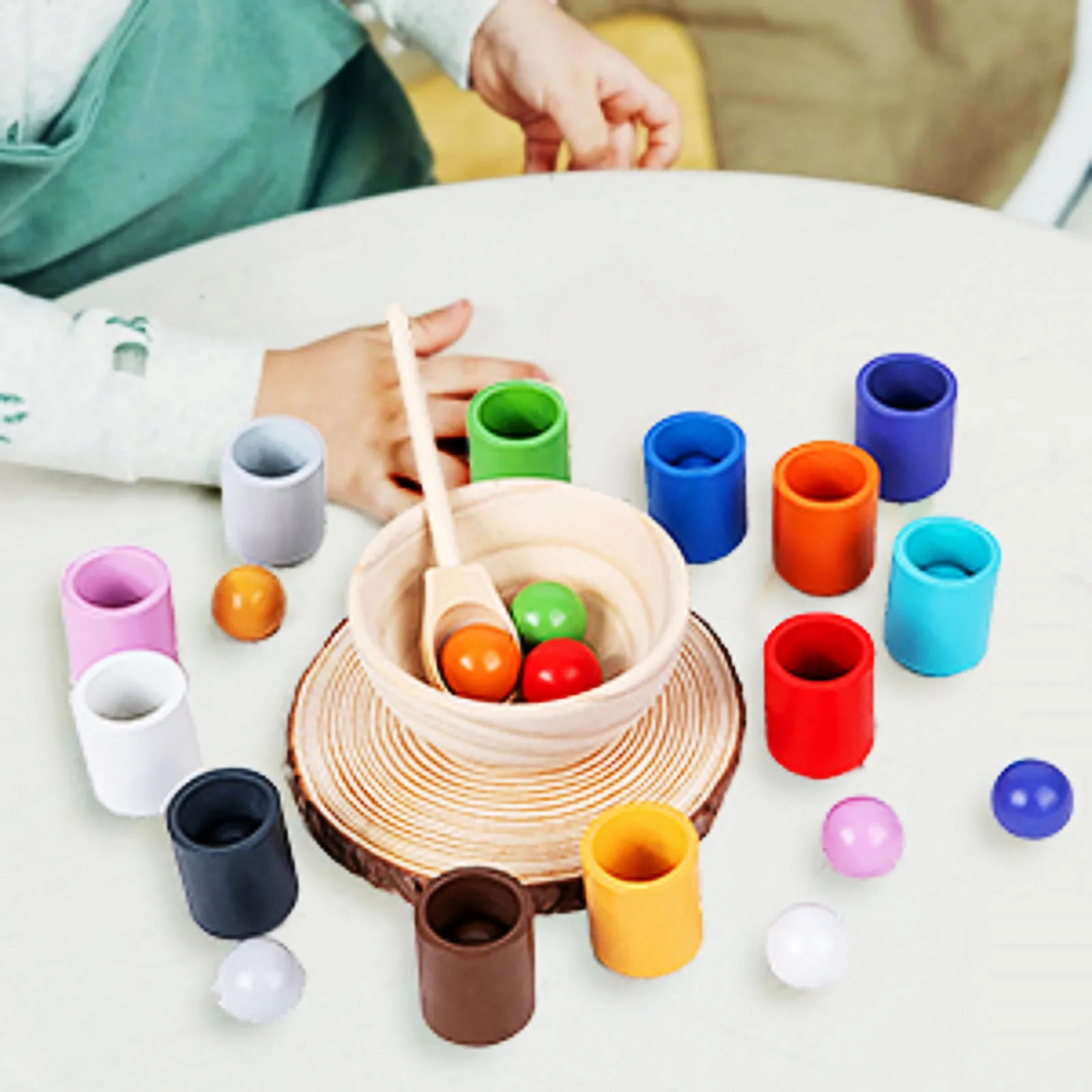 Деревянная игрушка Монтессори для детского сада-градиентные цвета улучшение