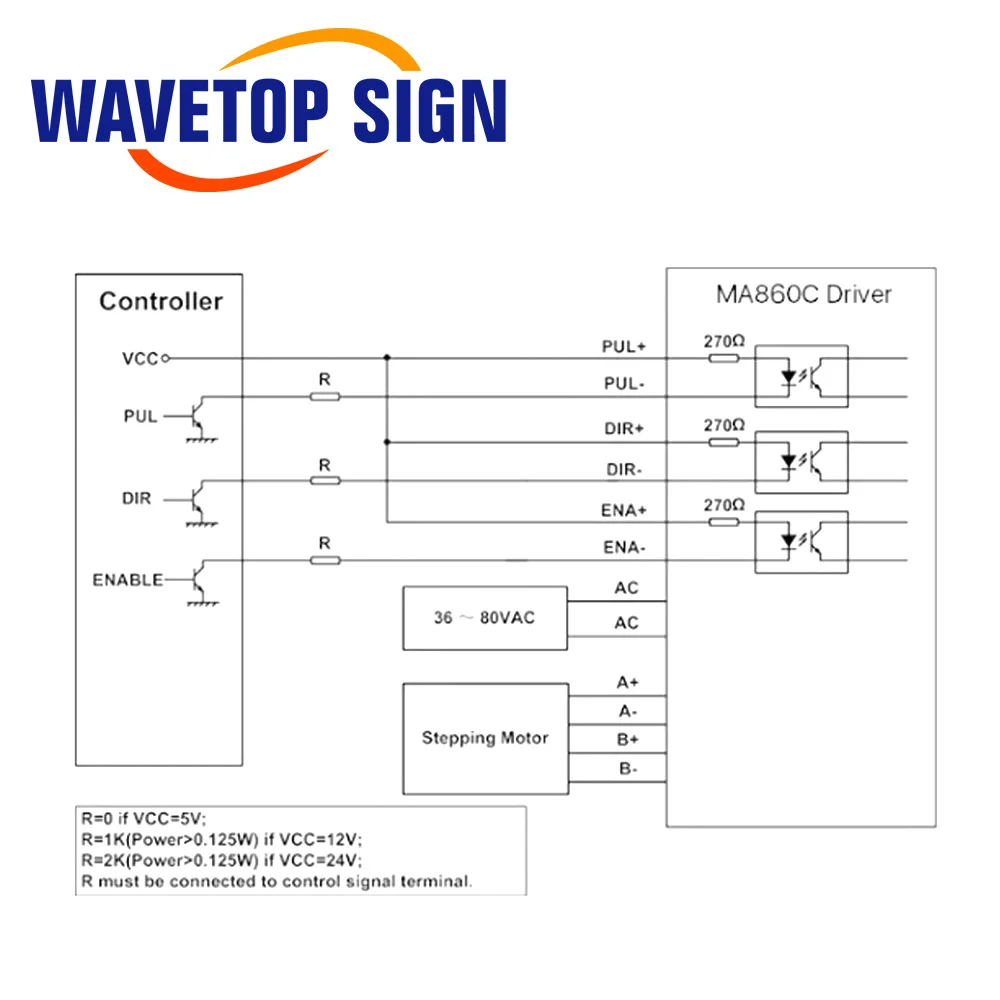 Шаговый драйвер WaveTopSign Leadshine 2 фазы NEMA34 MA860C 20-70 В переменного тока 30–100 постоянного