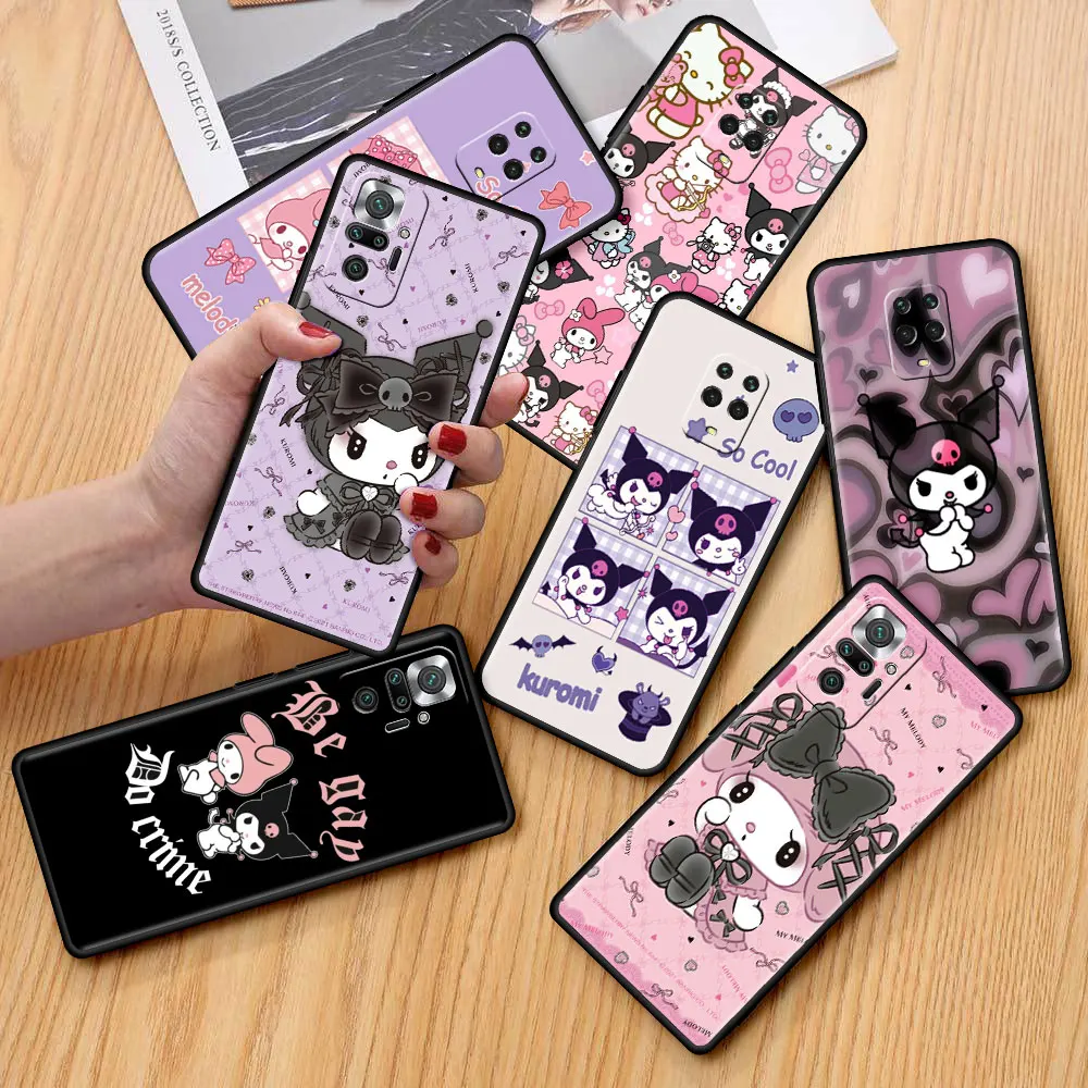 

Case For Xiaomi Redmi Note 11 9S 10 9 8 7 9A 9C 9i K40 8T 10C 9T K50 Silicone Phone Shell My Melody Kuromi Cute