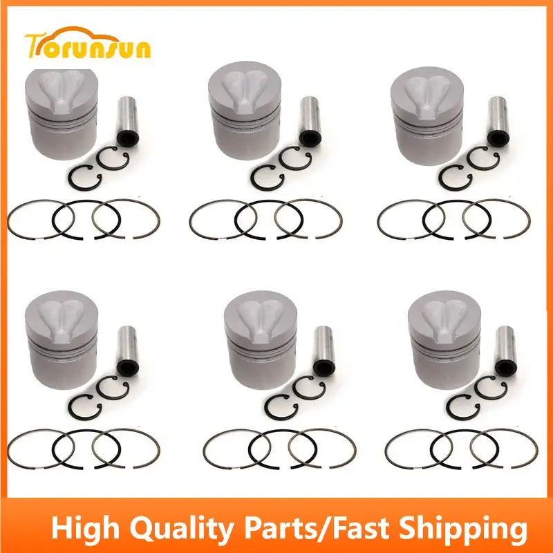 New 6 Sets STD Piston Kit With Ring ME024402 Fit For Mitsubishi 6DS7 Engine 98MM