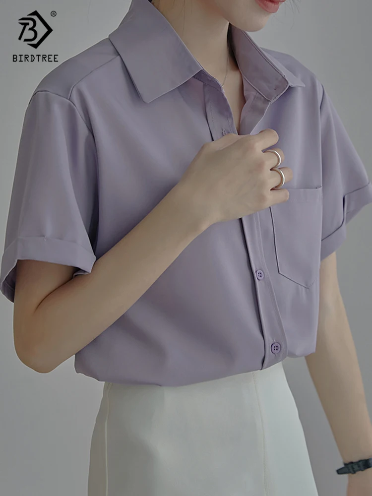 2022 летняя шифоновая белая рубашка с коротким рукавом Повседневная блуза