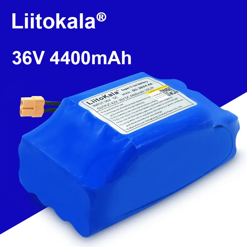 

Liitokala 18650 36 В 4400 мАч литий-ионный перезаряжаемый литий-ионный аккумулятор для электрического самобалансирующегося гироскутера одноколесно...