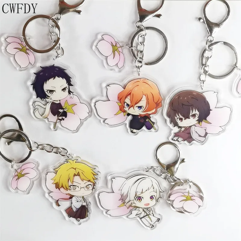 

Anime Bungou Stray Dogs Arcylic Keychain Atsushi Nakajima Dazai Flower Key Chain Women Men Accessories Bag Pendant Chaveio Gifts