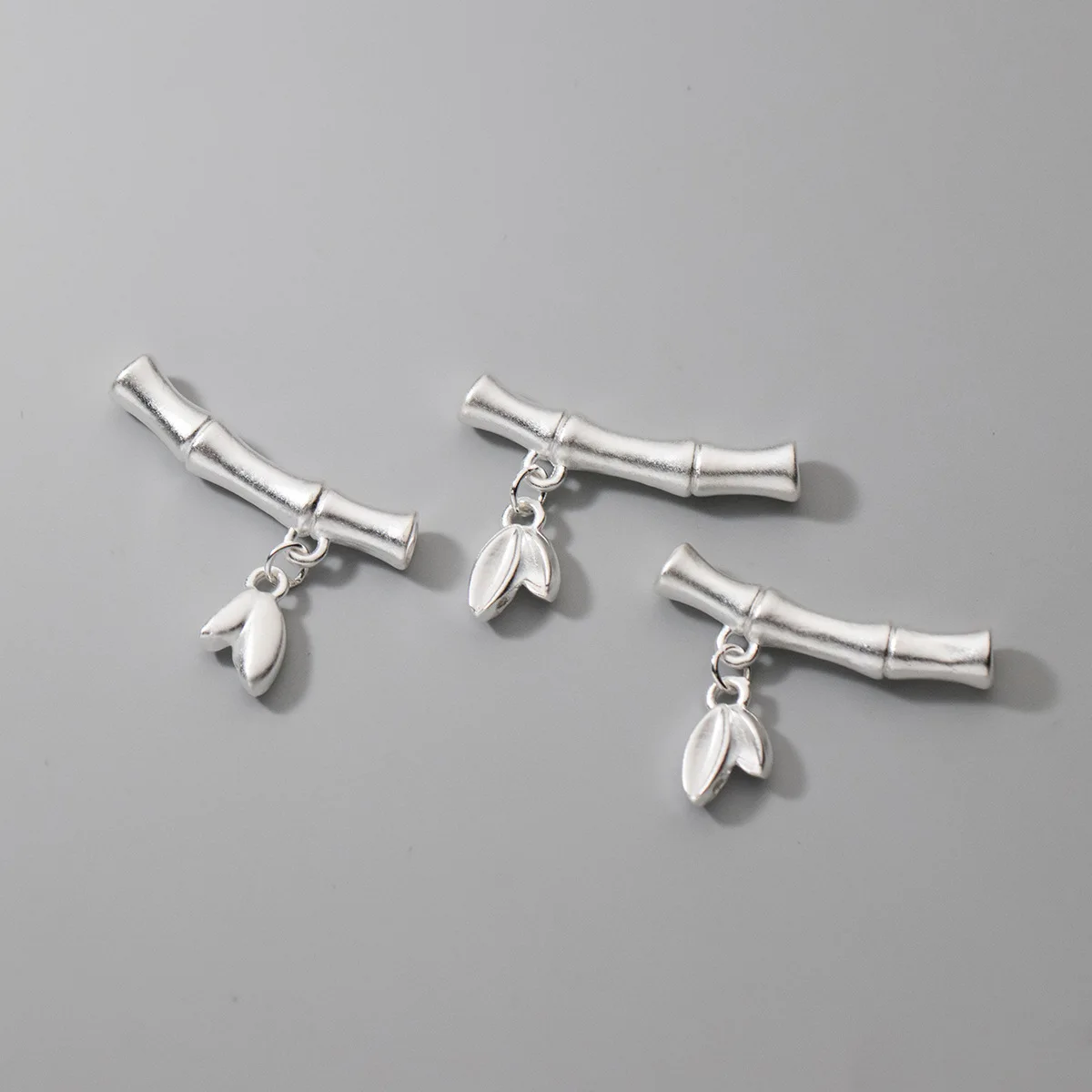 1Pcs S925 Sterling Silver Leaf Bamboo Bend Tube DIY Bracelet Necklace Making Fine Jewelry Finds