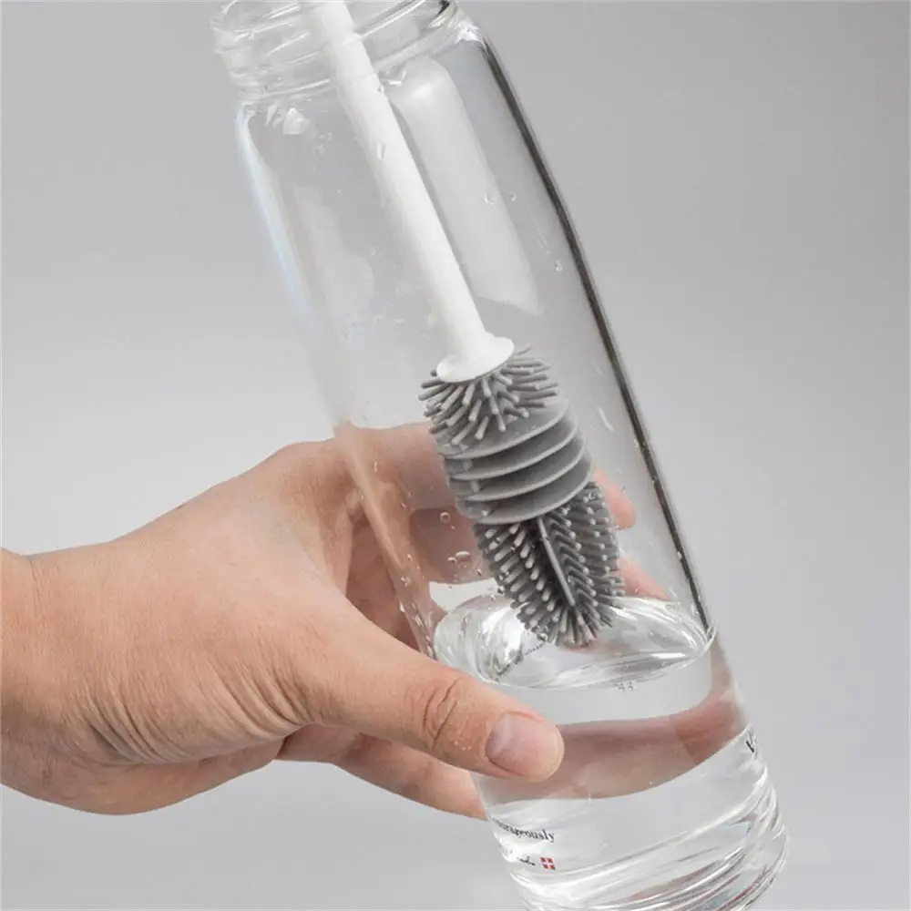 

Household Tpr Cup Brush Multifunctional Cup Washer Long Handle Silicone Silicone Bottle Brush Wholesale Feeding Bottle