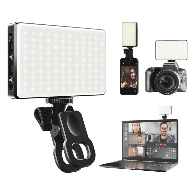 

Phone Selfie Light 3000Mah 120 LED Rechargeable Phone Light Clip 3 Modes Brightness Ring Light Fit For Phone,Camera,Laptop