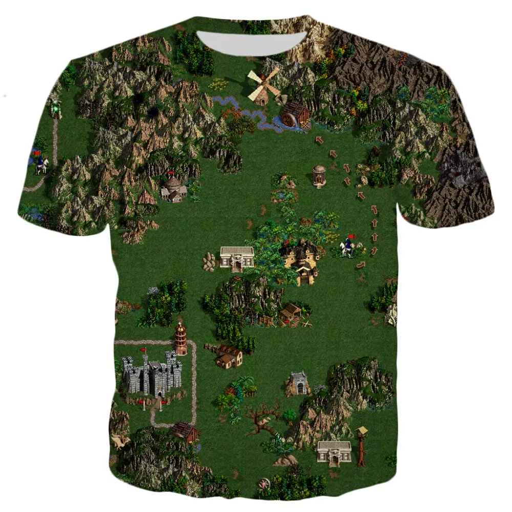 

Tshirts Game Heroes Of Might And Magic 3D Print Summer Tees Streetwear Round Neck Short Sleeve Oversize Men Women Kids Tops