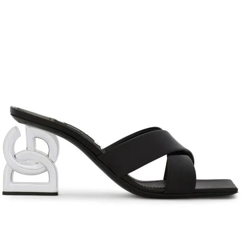 【EUNICE YUN】2023 New Summer European and American style Brand patent leather women's high heels Fashion sandals 33-46